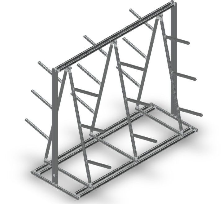Draagarmstelling dubbelzijdig 6 posities LF005 - 2100x820x1750mm - 180kg
