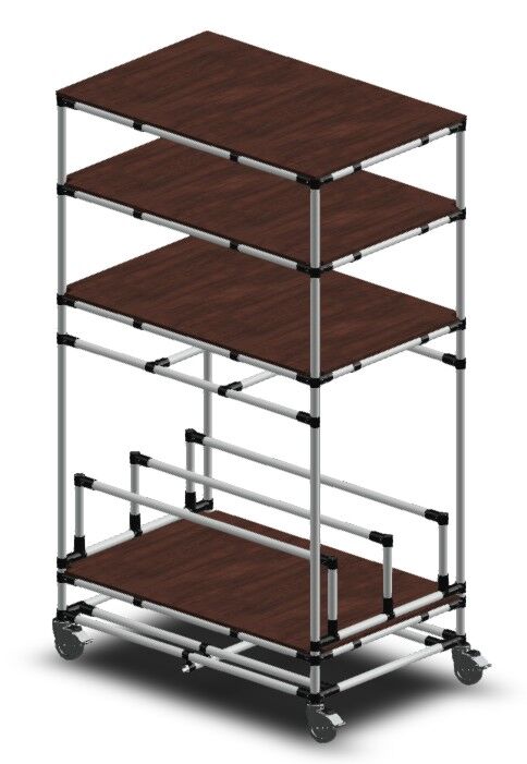 Orderpickkar met 4 lades en platenopslag LF010 - 1090x695mm - 300kg