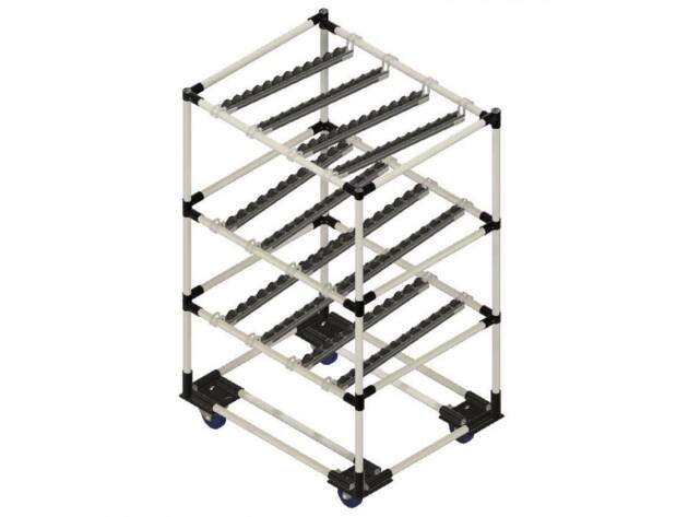Doorrolstelling op wielen met 2 niveau's en retour LF018 - 800x650mm - 450kg