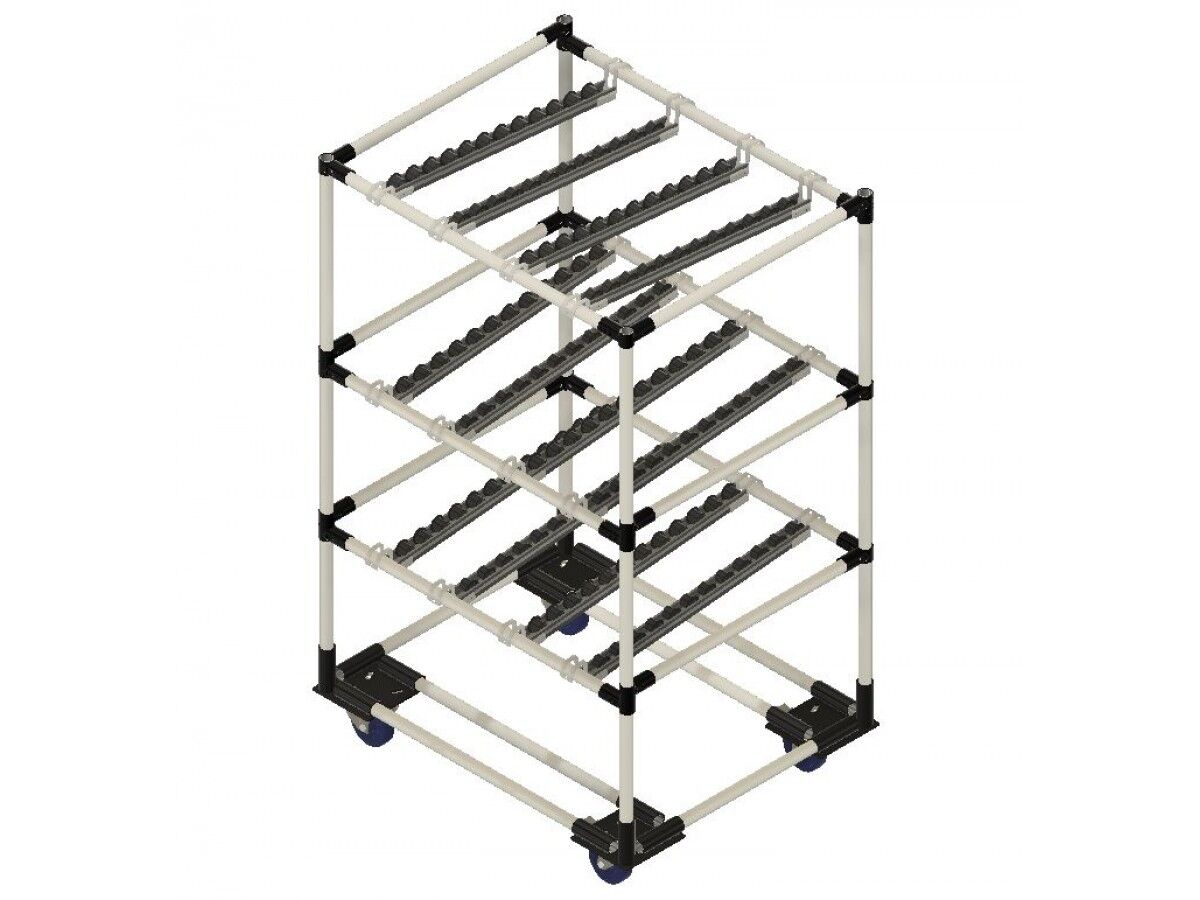 Doorrolstelling op wielen met 2 niveau's en retour LF018 - 800x650mm - 450kg
