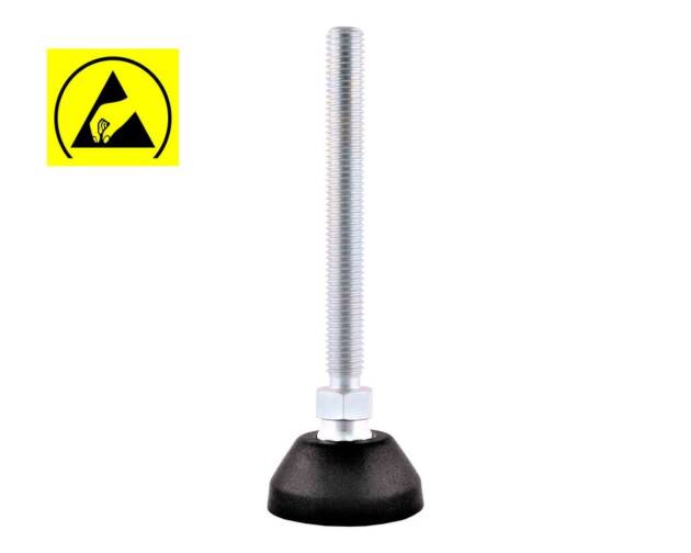 Adjustable foot, Plate 40, Plastic PA, ESD