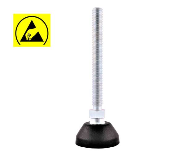 Adjustable foot, Plate 40, Plastic PA, ESD