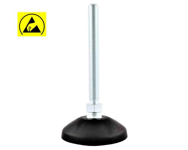 Adjustable foot, Plate 60, Plastic PA, ESD