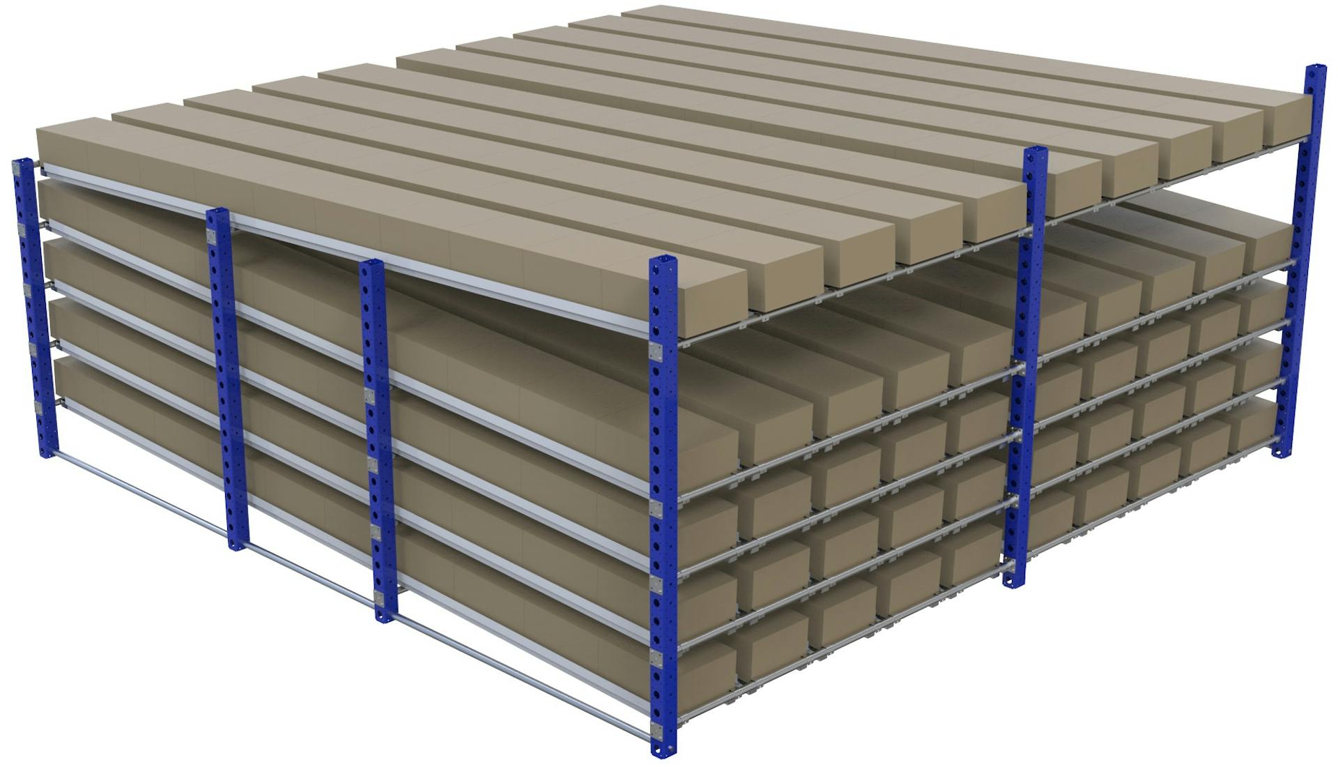 Doorrolstelling met 4 niveau's en retour LF-100-2071 - 4060x4060mm - 750kg