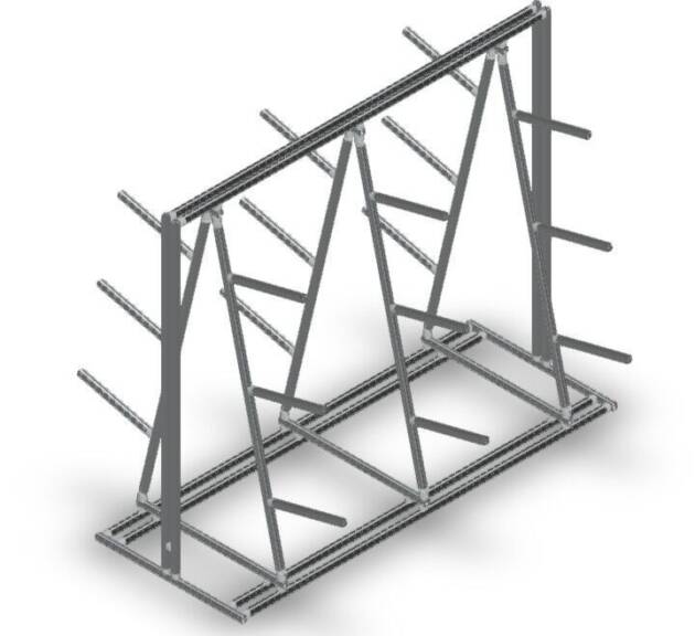 Draagarmstelling dubbelzijdig 6 posities LF005 - 2100x820x1750mm - 180kg