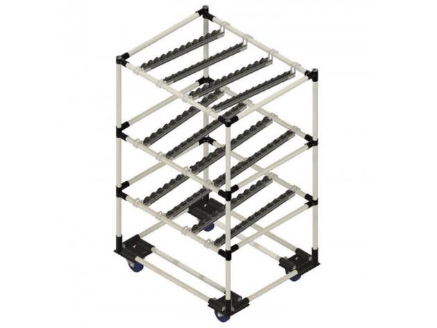 Doorrolstelling op wielen met 2 niveau's en retour LF018 - 800x650mm - 450kg