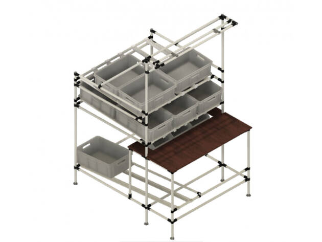 Assemblage station met onderdeeltoelevering LF020 - 1275x1615mm - 300kg