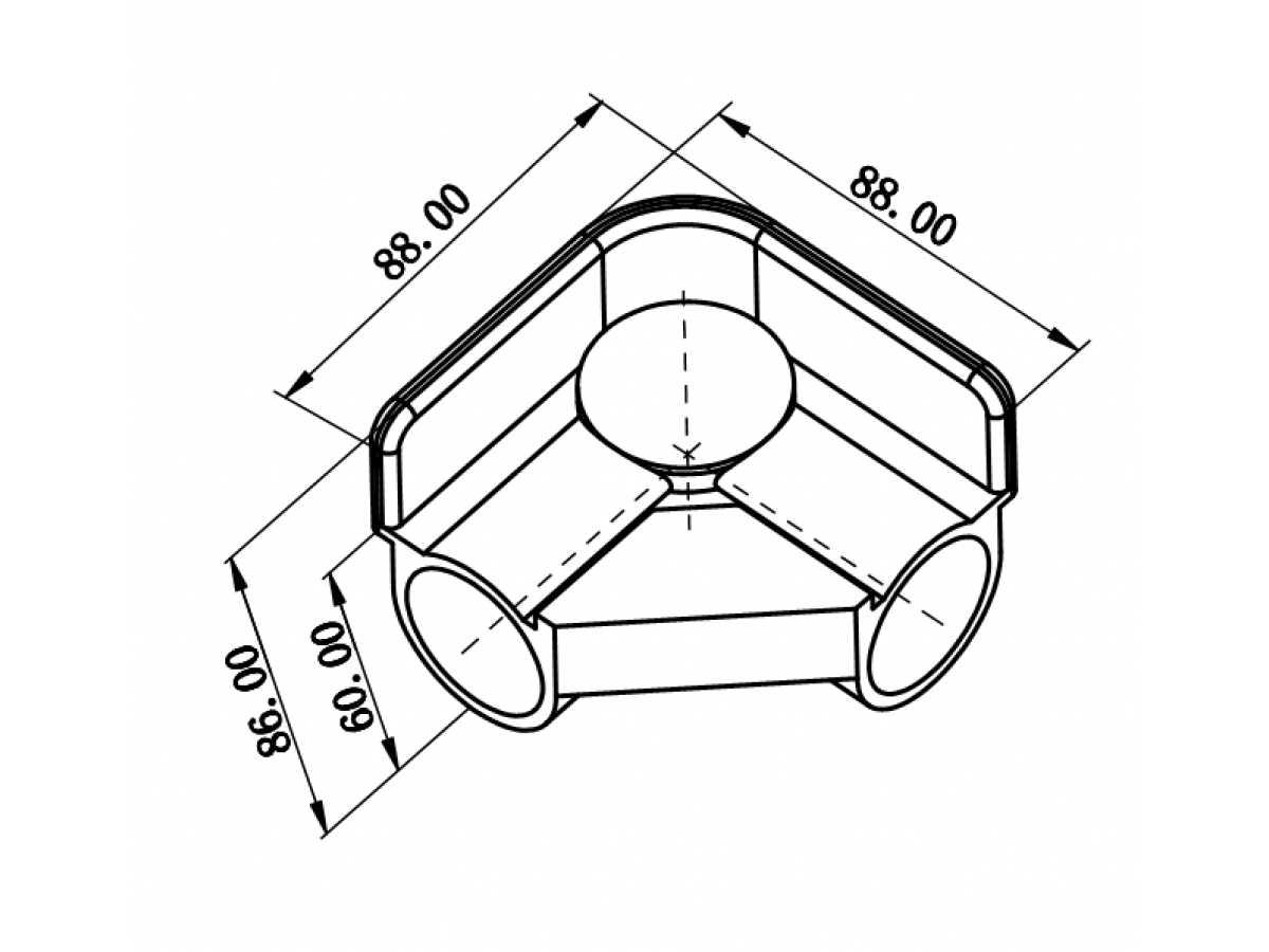 Plastic corner support joint