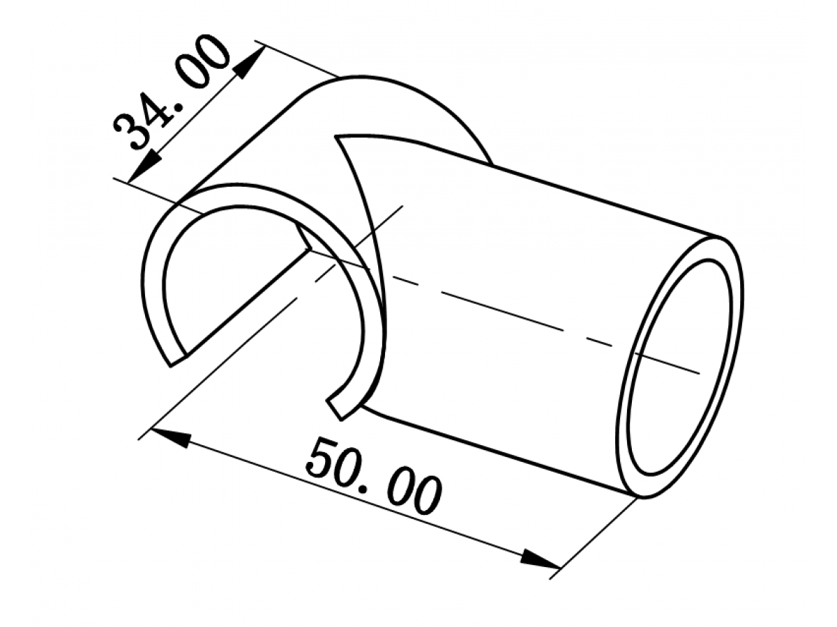 Plastic open T-joint