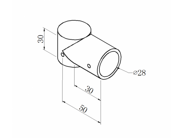Black ABS plastic T-joint with end cap
