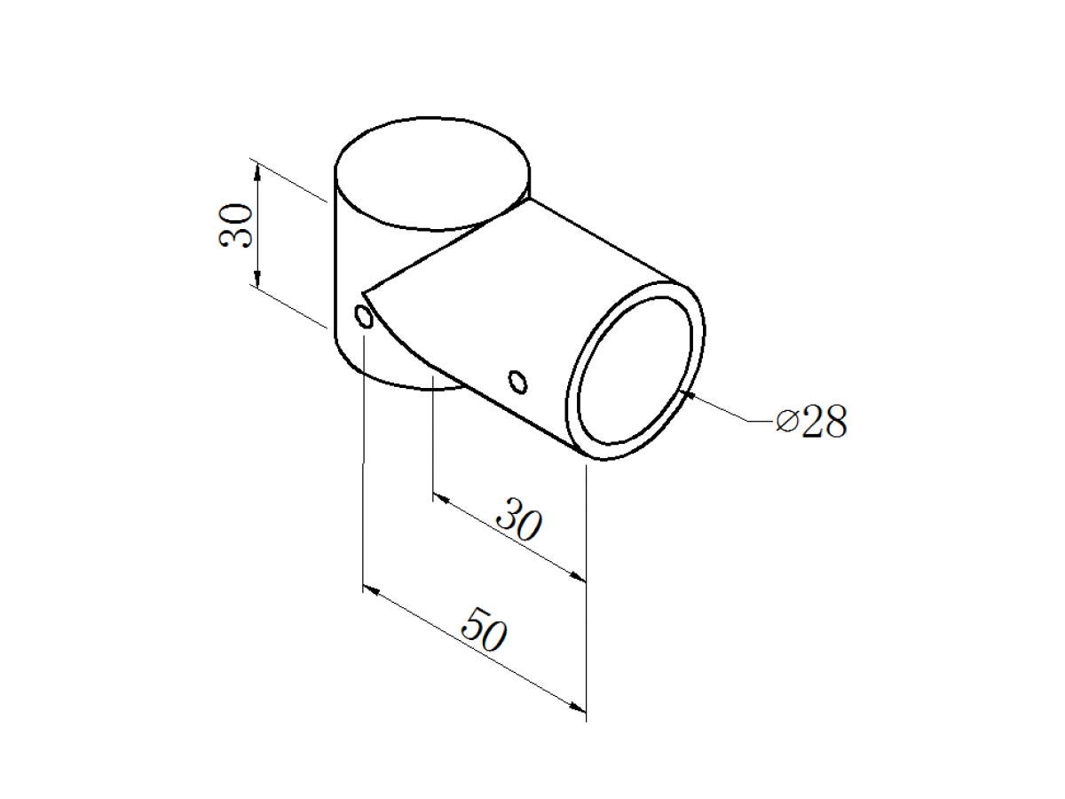 Black ABS plastic T-joint with end cap