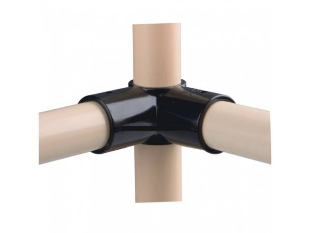 Black ABS plastic 2-way joint