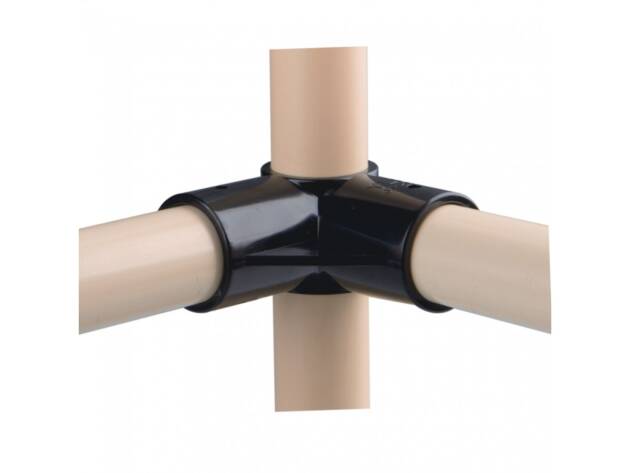 Black ABS plastic 2-way joint