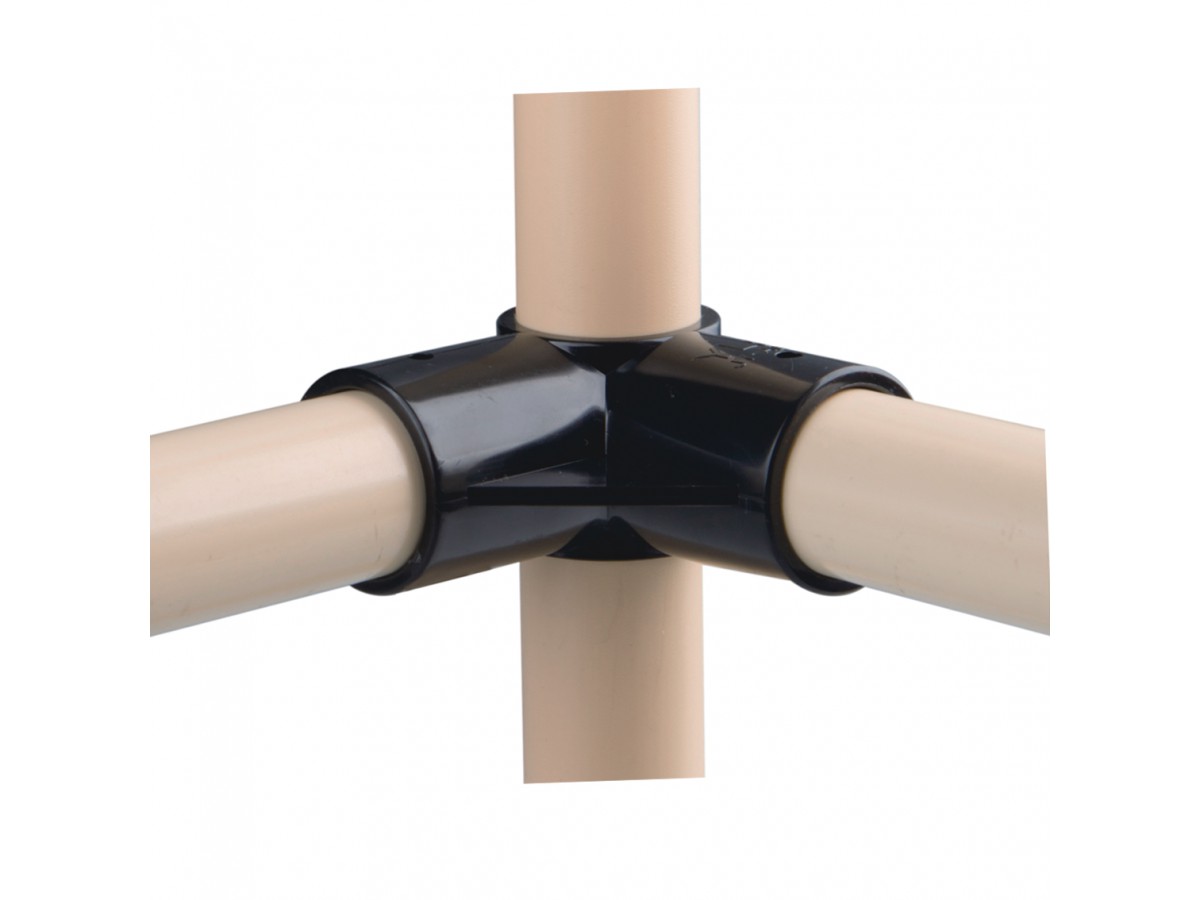 Black ABS plastic 2-way joint