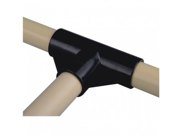 Black ABS plastic 3-way joint