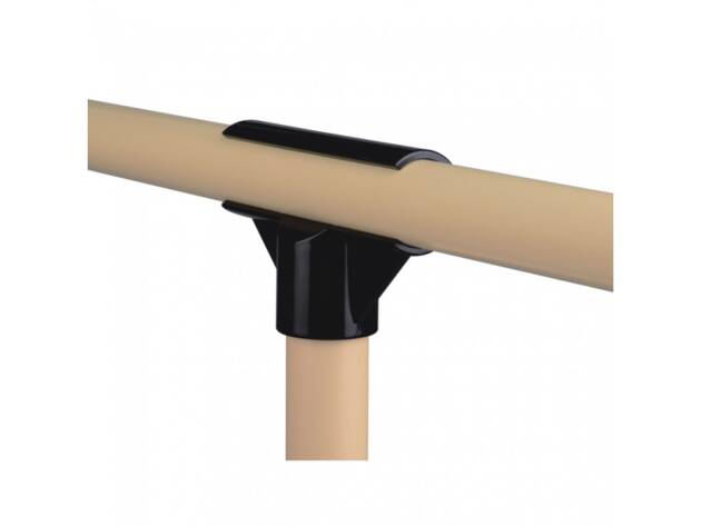 Black ABS plastic open T-joint