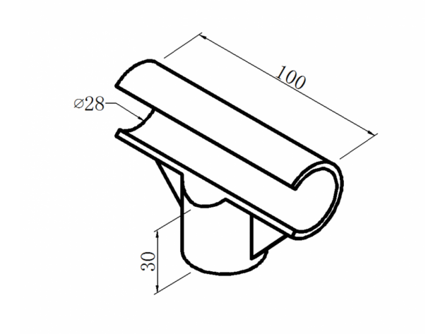 Black ABS plastic open T-joint
