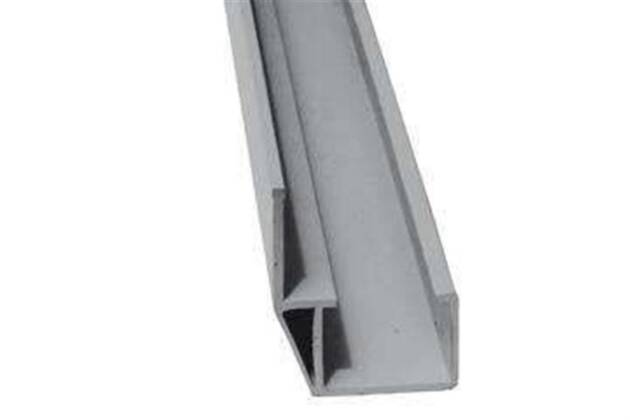 Kunststof zijgeleiding voor rollenrail 35mm - grijs - lengte 4m