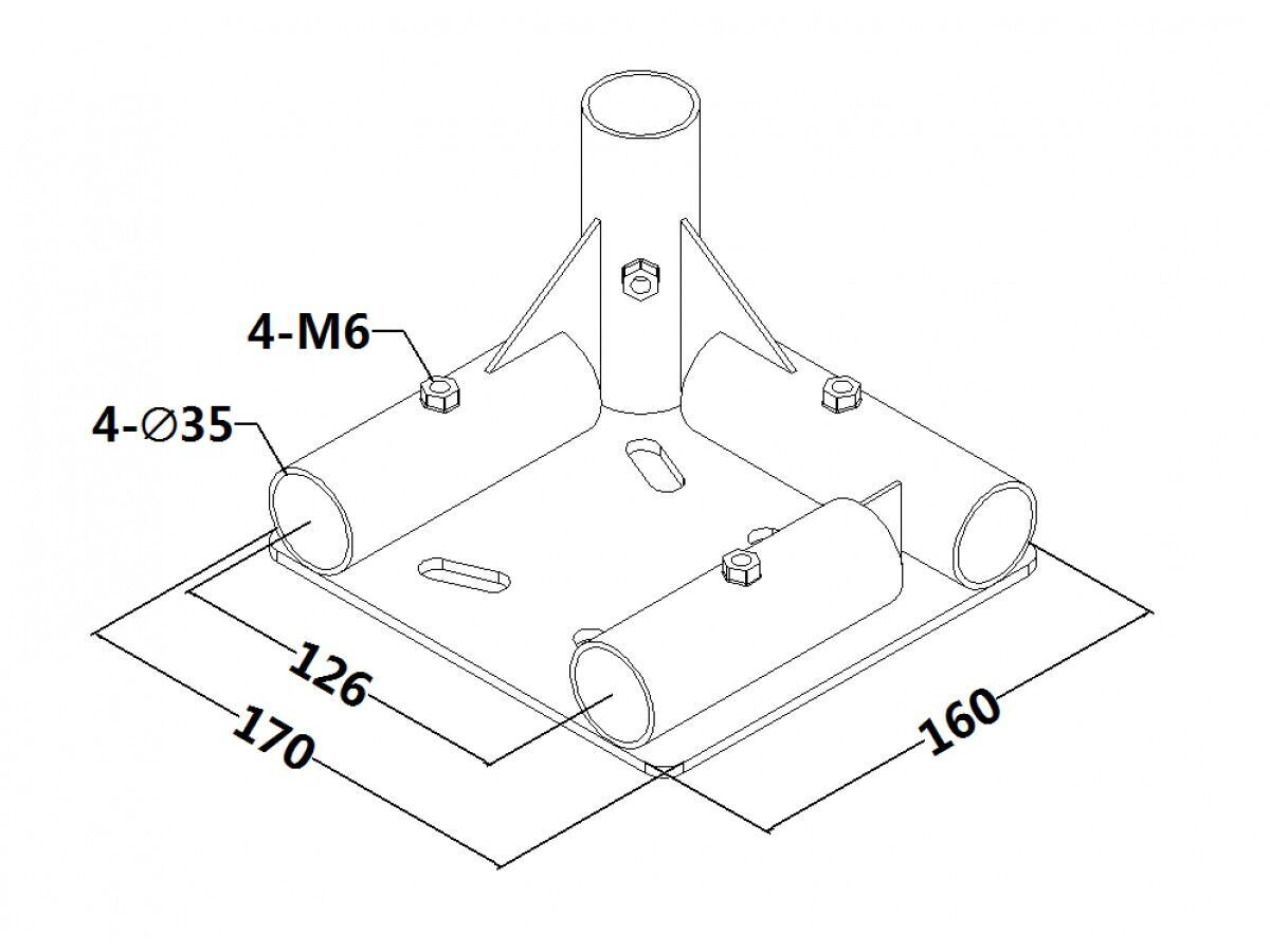 Right corner metal for towing carts
