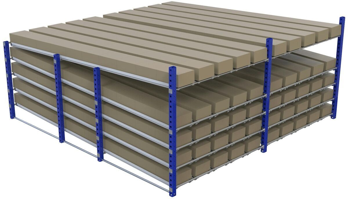 Doorrolstelling met 4 niveau's en retour LF-100-2071 - 4060x4060mm - 750kg