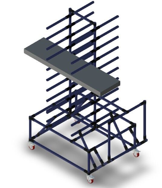 Draagarmkar dubbelzijdig 20 posities LF004 - 960x750x1850mm - 200kg