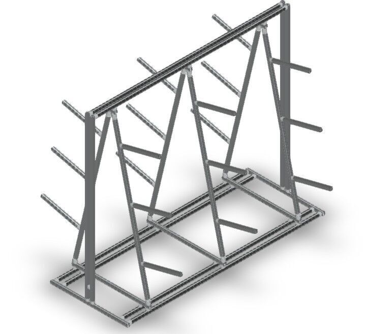 Draagarmstelling dubbelzijdig 6 posities LF005 - 2100x820x1750mm - 180kg