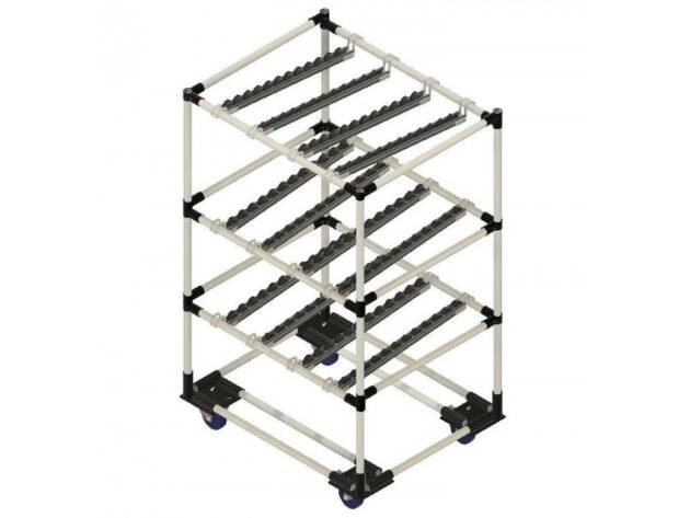 Doorrolstelling op wielen met 2 niveau's en retour LF018 - 800x650mm - 450kg